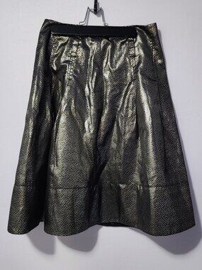 Mid-2000s Gothic Express Design Studio Metallic Midi Dotted Skirt Size 0
